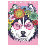 Hippie Siberian Husky Print Curtain