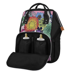 Hippie Siberian Husky Print Diaper Bag