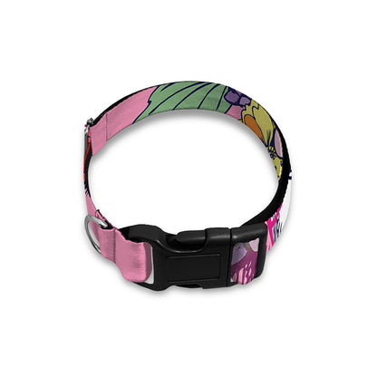Hippie Siberian Husky Print Dog Collar