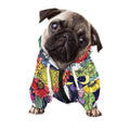 Hippie Siberian Husky Print Dog Zip Up Hoodie