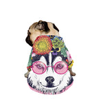 Hippie Siberian Husky Print Dog Zip Up Jacket
