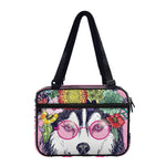 Hippie Siberian Husky Print Double Strap Bible Bag