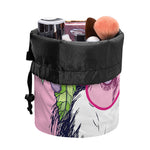 Hippie Siberian Husky Print Drawstring Makeup Bag