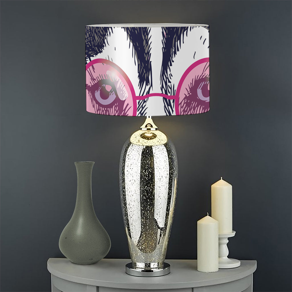 Hippie Siberian Husky Print Drum Lamp Shade