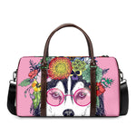 Hippie Siberian Husky Print Duffle Bag