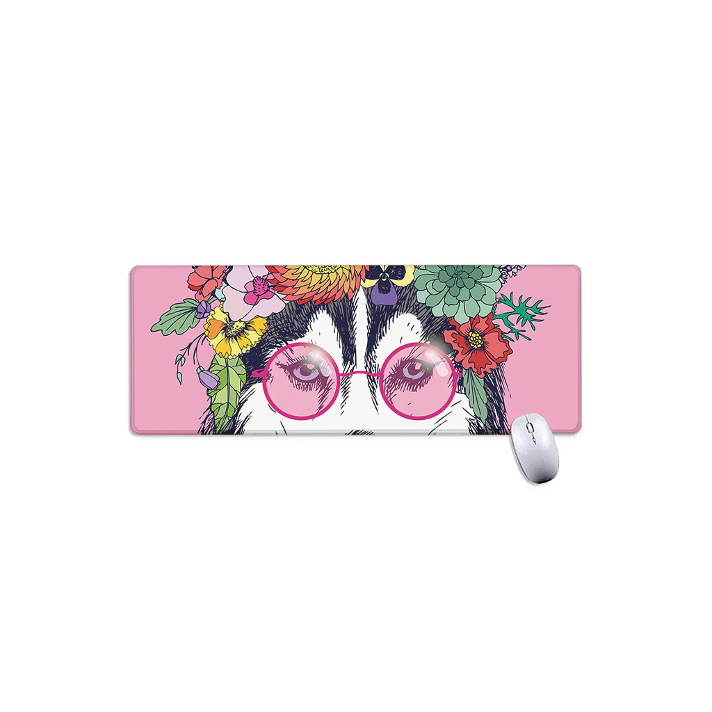 Hippie Siberian Husky Print Extended Mouse Pad