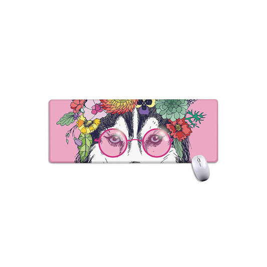 Hippie Siberian Husky Print Extended Mouse Pad