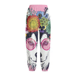 Hippie Siberian Husky Print Fleece Lined Knit Pants