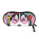 Hippie Siberian Husky Print Glasses Case