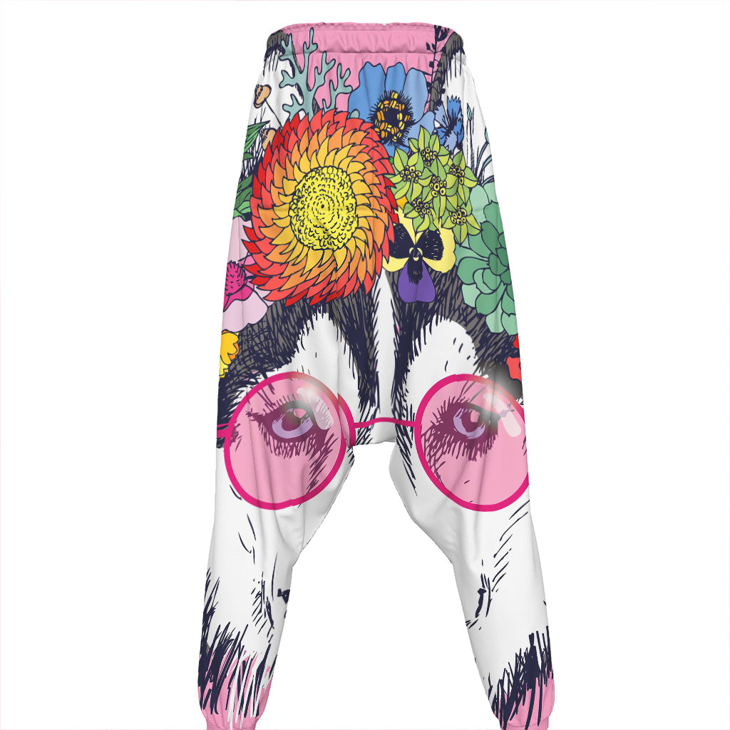 Hippie Siberian Husky Print Hammer Pants