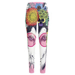 Hippie Siberian Husky Print High-Waisted Pocket Leggings