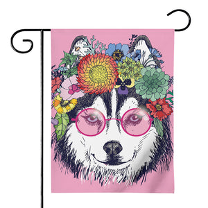 Hippie Siberian Husky Print House Flag