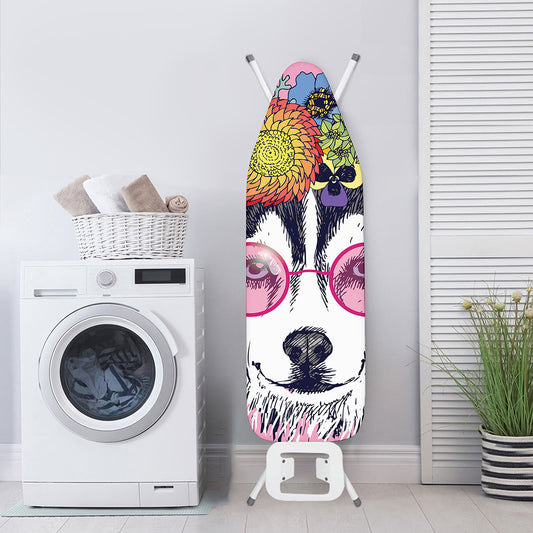 Hippie Siberian Husky Print Ironing Board Cover