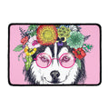 Hippie Siberian Husky Print Kitchen Mat