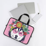 Hippie Siberian Husky Print Laptop Sleeve With Handle