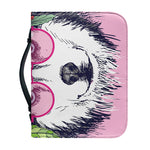 Hippie Siberian Husky Print Leather Bible Cover