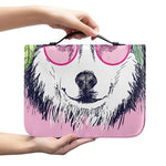 Hippie Siberian Husky Print Leather Bible Cover