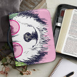 Hippie Siberian Husky Print Leather Bible Cover