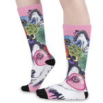 Hippie Siberian Husky Print Long Socks