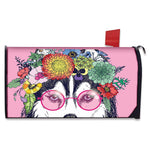 Hippie Siberian Husky Print Mailbox Cover