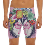 Hippie Siberian Husky Print Men's Long Boxer Briefs
