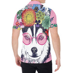Hippie Siberian Husky Print Men's Shirt