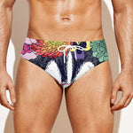 Hippie Siberian Husky Print Men's Swim Briefs