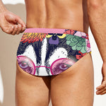 Hippie Siberian Husky Print Men's Swim Briefs