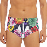 Hippie Siberian Husky Print Men's Triangle Swim Briefs