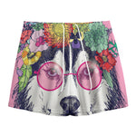Hippie Siberian Husky Print Mesh Shorts