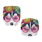 Hippie Siberian Husky Print Office Chair Cover