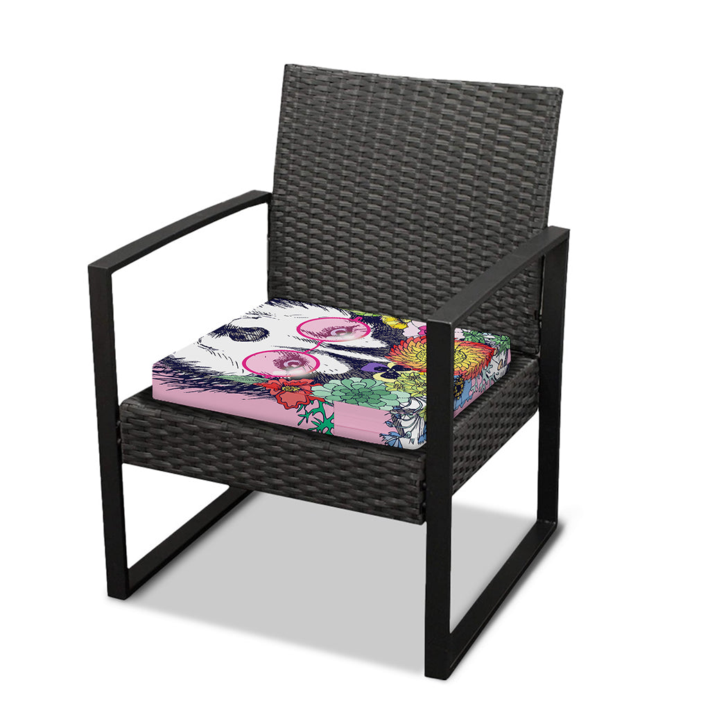 Hippie Siberian Husky Print Outdoor Seat Cushion Cover