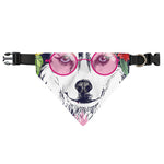 Hippie Siberian Husky Print Over The Collar Dog Bandana