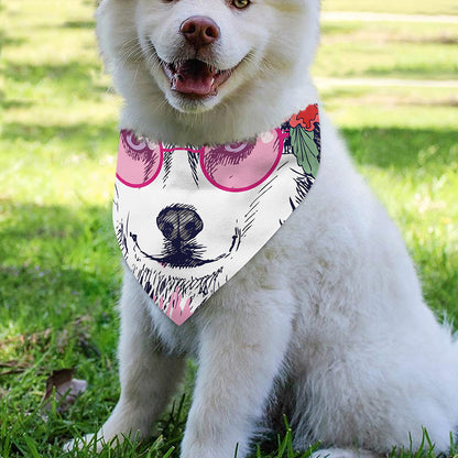 Hippie Siberian Husky Print Over The Collar Dog Bandana