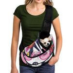 Hippie Siberian Husky Print Pet Sling Carrier