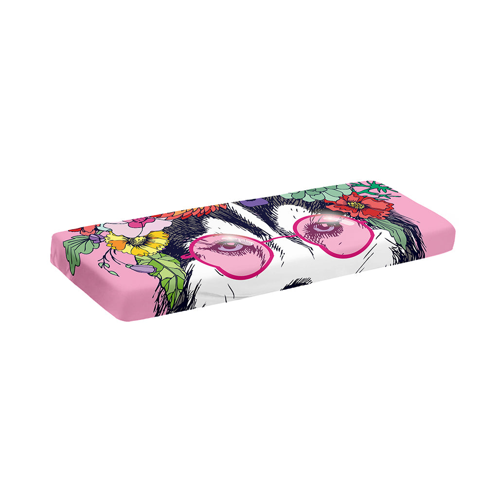 Hippie Siberian Husky Print Piano Keyboard Cover