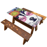 Hippie Siberian Husky Print Picnic Table Cover