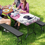 Hippie Siberian Husky Print Picnic Table Cover