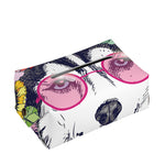Hippie Siberian Husky Print Rectangle Tissue Box Cover