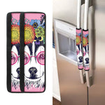 Hippie Siberian Husky Print Refrigerator Handle Covers