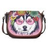 Hippie Siberian Husky Print Saddle Bag