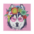 Hippie Siberian Husky Print Silk Bandana