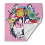 Hippie Siberian Husky Print Silk Bandana