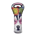 Hippie Siberian Husky Print Single Neoprene Wine Tote
