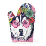 Hippie Siberian Husky Print Single Oven Mitt