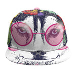 Hippie Siberian Husky Print Snapback Cap