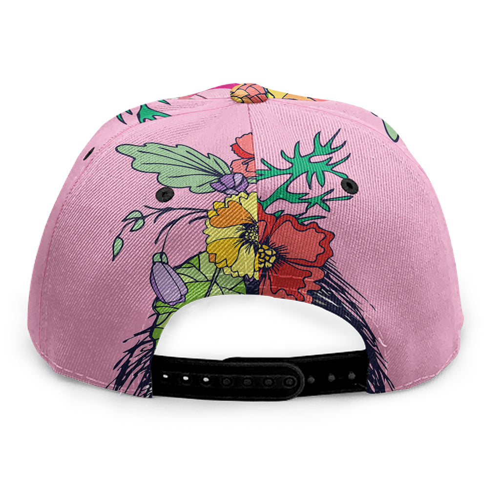 Hippie Siberian Husky Print Snapback Cap