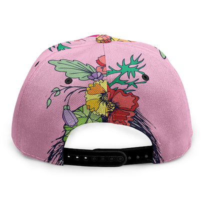 Hippie Siberian Husky Print Snapback Cap