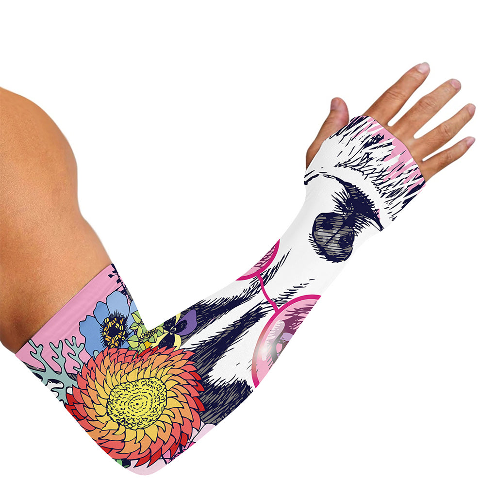 Hippie Siberian Husky Print Sun Protection Arm Sleeves