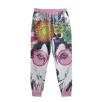 Hippie Siberian Husky Print Sweatpants